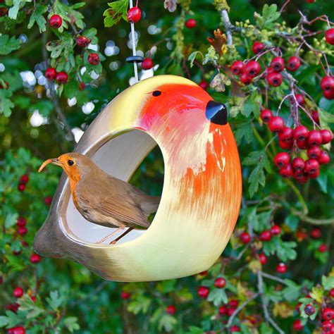 Ceramic Robin Bird Feeder - Wildlife World