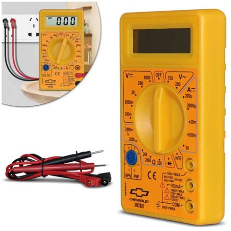 Multímetro Digital Portátil Display 9V LCD para Medição de Tensão e