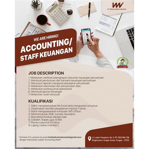 Lowongan Kerja Accounting Staff Keu Di CV Wijaya Media Sragen