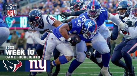 Houston Texans Vs New York Giants Week Game Highlights Youtube