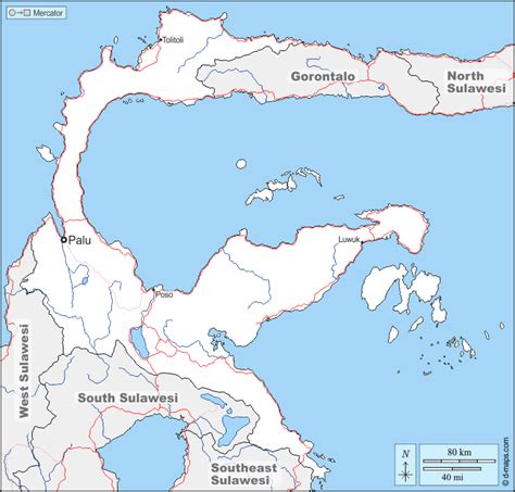 Central Sulawesi Free Map Free Blank Map Free Outline Map Free Base