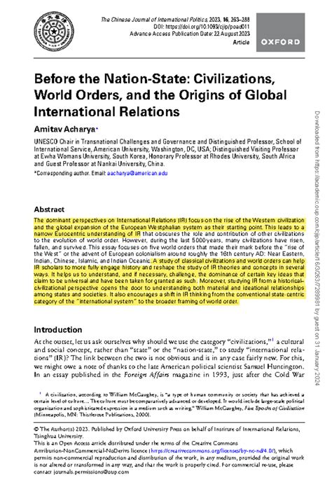 World Order Amitav Acharya The Chinese Journal Of International