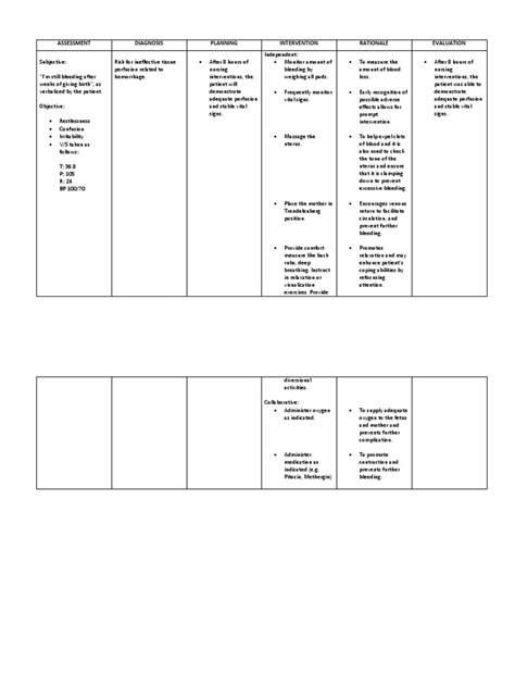 Nursing Care Plan For Postpartum Hemorrhage Pdf Bleeding Health Care