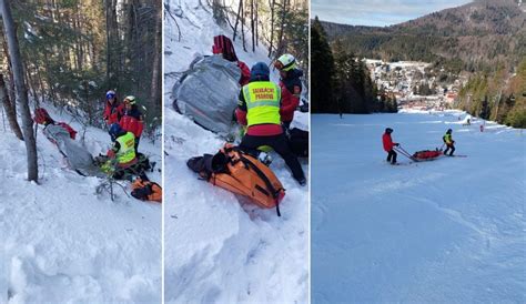 Accident grav la schi pe pârtia din Azuga FOTO Observatorul Prahovean