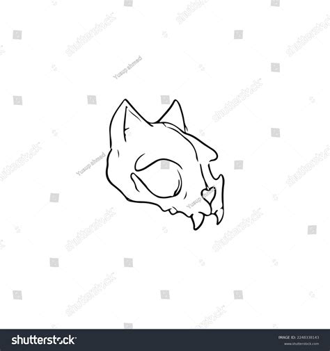 Vector Illustration Cat Skull Stock Vector (Royalty Free) 2248338143 ...