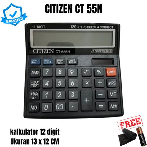 Jual Kalkulator CT 555N Alat Hitung Sekolah Dagang 12 Digit Check