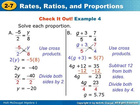 Algebra 1 9 12 Lesson Proportions