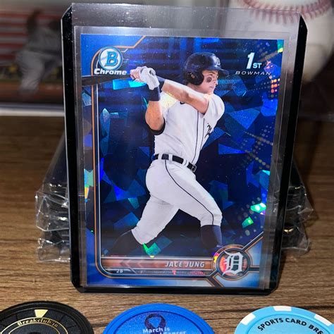 Jace Jung 2022 1st Bowman Chrome Draft Sapphire Detroit Tigers