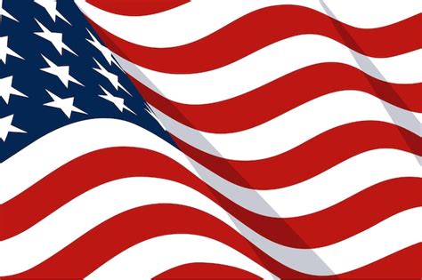 Premium Vector Hand Drawn Waving American Flag Background