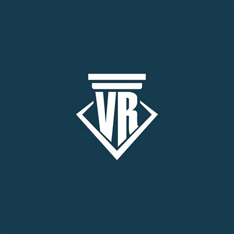 Vr Initial Monogram Logo For Law Firm Lawyer Or Advocate With Pillar