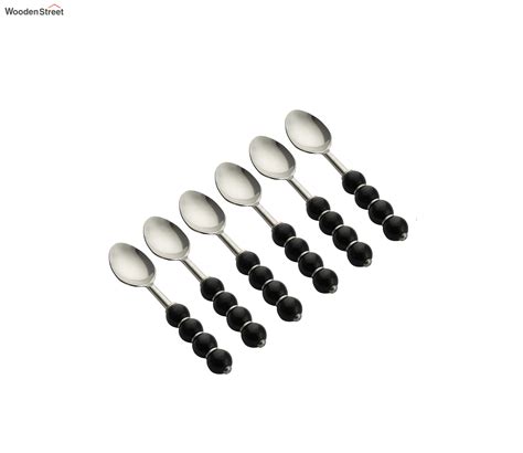 Buy Regal Black Beads Stainless Steel Spoons Set Of 6 At 24 Off Online