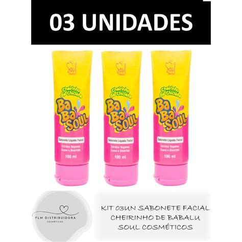 Kit 03un Sabonete Facial Soul Cosméticos Cheirinho de Babalu Tutti