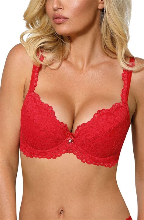 Roza Red Newia Padded Push Up Bra Nico Lingerie