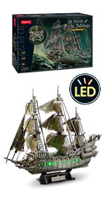 Amazon D Puzzle For Adults Moveable Led Pirate Ship With Detailed