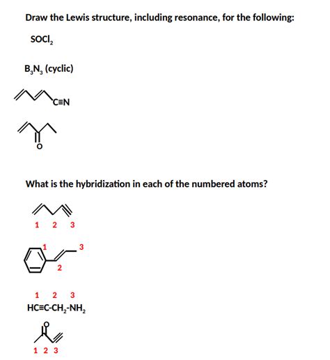 Solved Draw The Lewis Structure Including Resonance