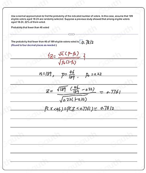 Solved Use A Normal Approximation To Find The Probability Of The