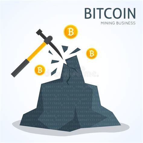 Bitcoin Mining Concept Earning Cryptocurrency Stock Vector