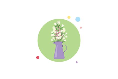 Spring Flower Vase 3 Circle Bubble Icon Graphic By Raysaozora