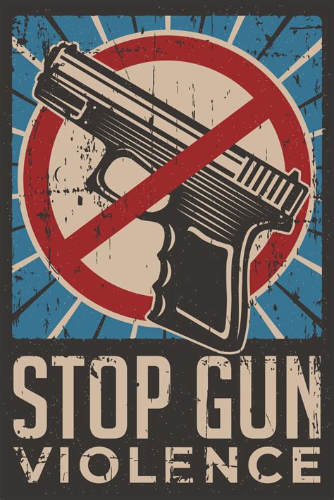 Stop Gun Violence Retro Poster 8342122 Vector Art At Vecteezy