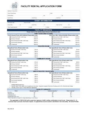 Fillable Online Facility Rental Application Form Fax Email Print