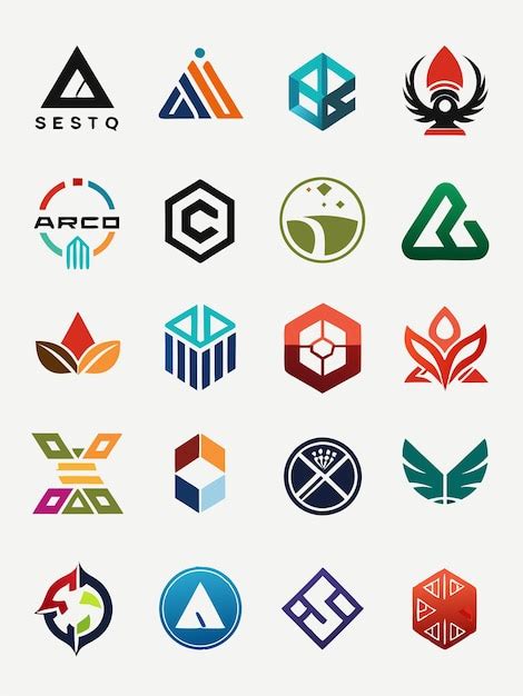 Una colección de logotipos coloridos que incluyen un logotipo con las