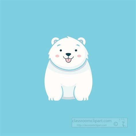 Bear Clipart-darling polar bear on blue background