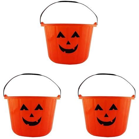 PMU Halloween Trick or Treat Pumpkin Pail Bucket 9 Inch w/Handle (1/Pkg ...