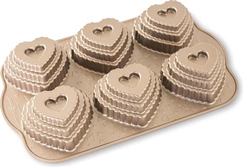 Nordic Ware Cast Bundt Bakeware Tiered Heart Cakelets