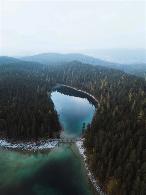 Drone shot of Eibsee lake, | Premium Photo - rawpixel