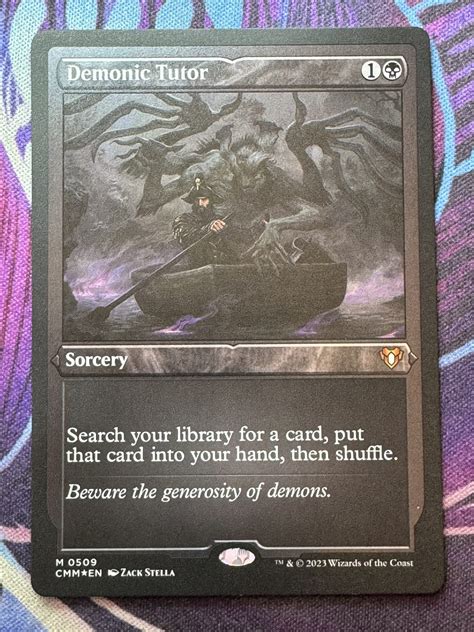 Demonic Tutor Cmm Etched Foil Bootleg Mage