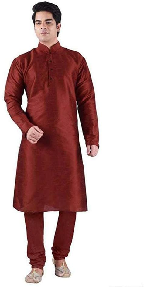 Buy Ethluxis Mens Maroon Kurta Chudidar Pyjama Set Extra Large Online