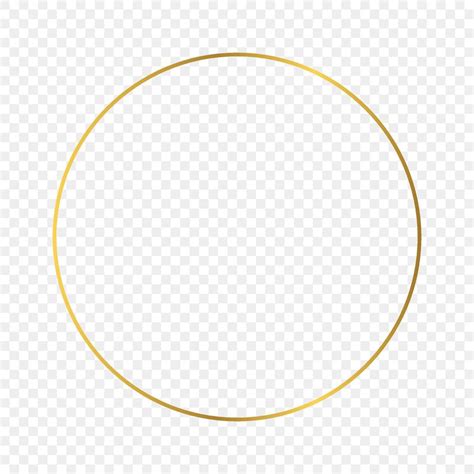 Gold Glowing Circle Frame Isolated Shiny Frame With Glowing Effects