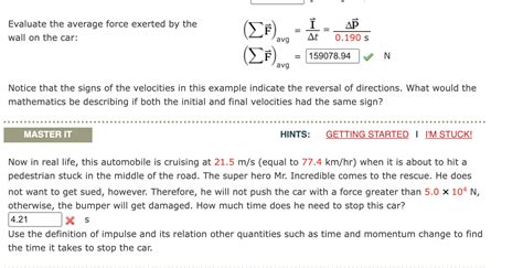 Solved In A Particular Crash Test A Car Of Mass Kg Chegg