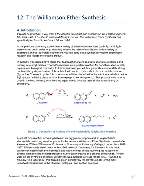 The Williamson Ether Synthesis Lab Report | Lab Reports Organic ...