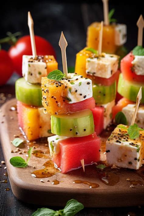 Melonen Feta Spieße Erfrischendes Fingerfood für den Sommer