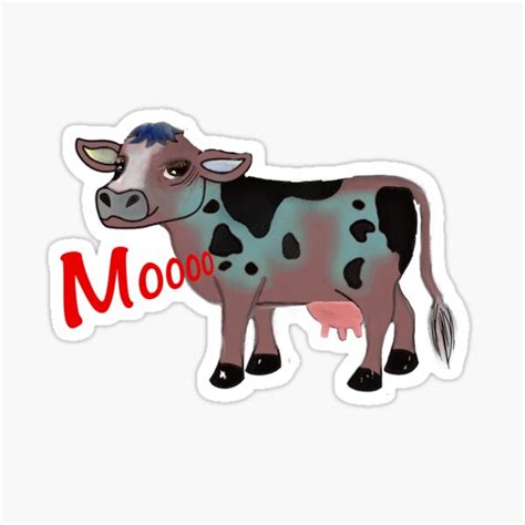 Mooo Cow Sticker For Sale By Coyotekissed Redbubble