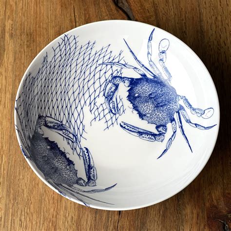 Crabs Blue Wide Serving Bowl In Bowl Serving Bowls Crab