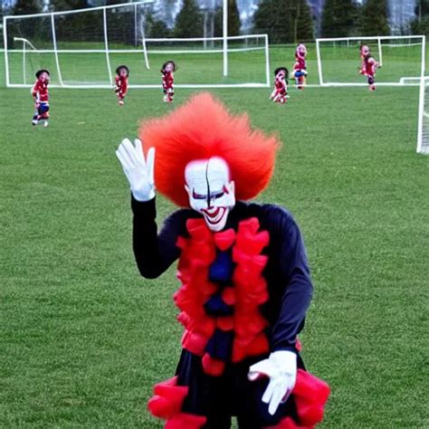 Pennywise The Clown Coaching A Girls Soccer Team Stable Diffusion