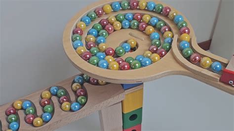 Marble Run Asmrhaba Wave Slope Wooden Cuboro Colorful Marbles