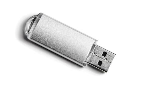 Premium Photo Silver Usb Flash Drive Closeup On White Isolated