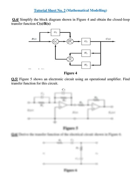 Solution Tutorial Sheet No 2 Block Diagram Transfer Function Studypool