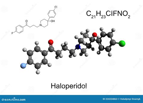 Haloperidol Molecule Is Antipsychotic Medication Structural Chemical