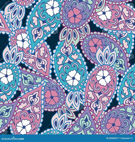 Paisley And Flower Design Ethnic Tribal Fabric Bandana Seamless