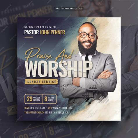 Premium Psd Church Conference Sunday Service Flyer Social Media Post Web Banner