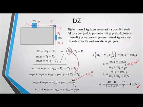 Fizika 1 Zadatak Kolotura Nezanemarive Mase Povezuje Dva Tijela