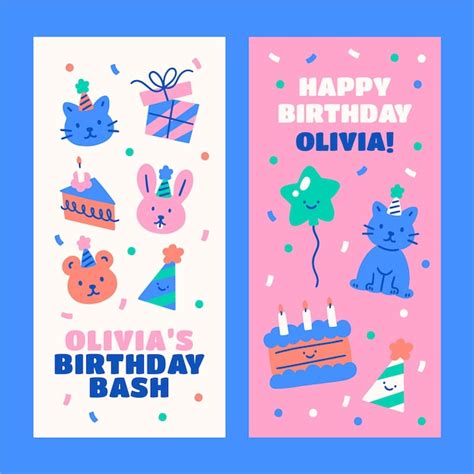 Free Vector | Flat design birthday celebration vertical banner