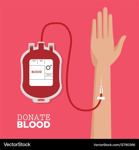 Donate Blood Hand With Tube Royalty Free Vector Image