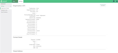 Sales Settings Organisation Details Wisenet Resources