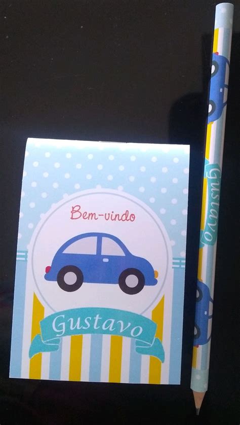 Kit lápis bloquinho Carrinho Elo7 Produtos Especiais