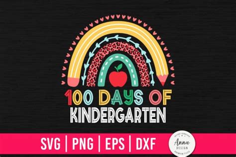 100 Days Of Kindergarten Rainbow Graphic By Anna Design · Creative Fabrica